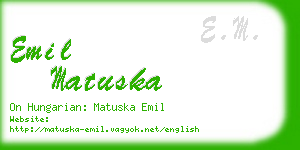 emil matuska business card